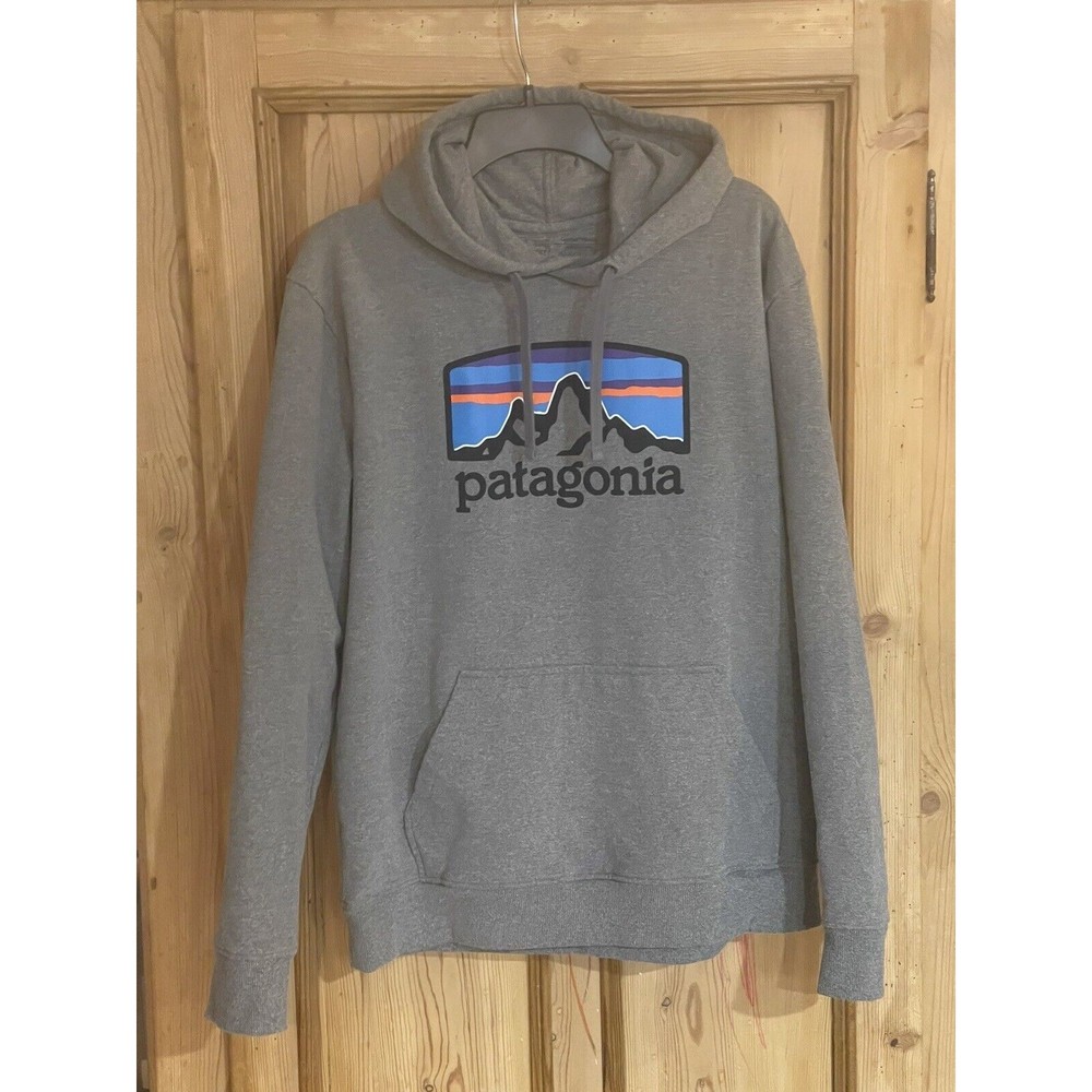 Patagonia Hoodie Mens Large Gray Logo Uprisal Hoody Sweatshirt